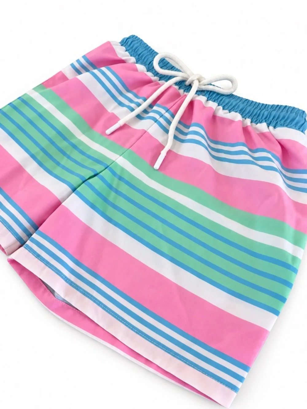 Classic Whimsy Boys Pastel Stripe Swim Trunks Pink Green Blue Size 6